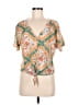 Plume and Thread Orange Short Sleeve Blouse Size Med (2) - photo 1