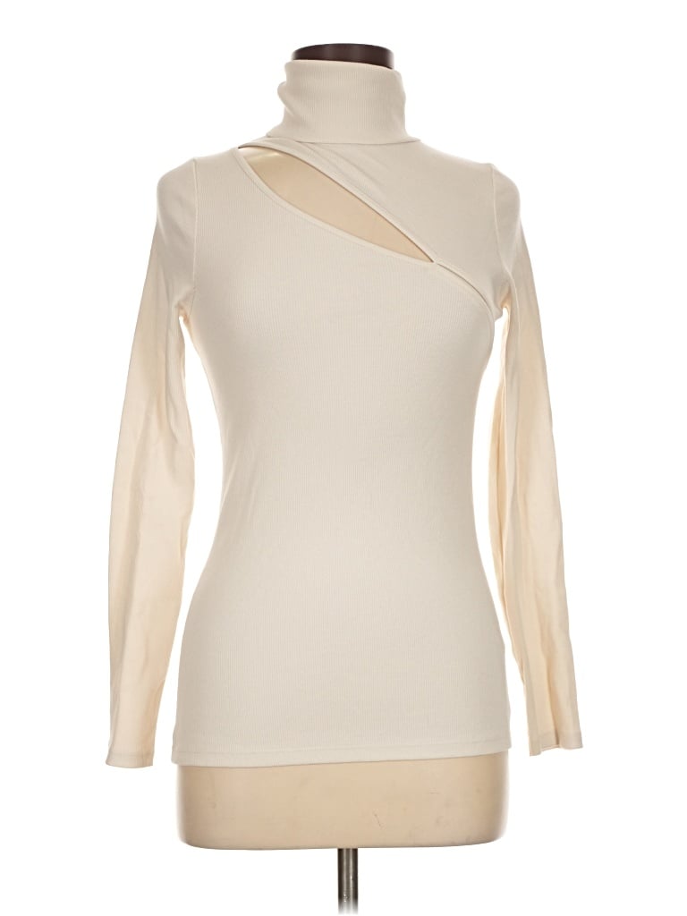 Saint + Sofia Long Sleeve Turtleneck In White