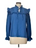 CeCe Blue Long Sleeve Blouse Size L - photo 1
