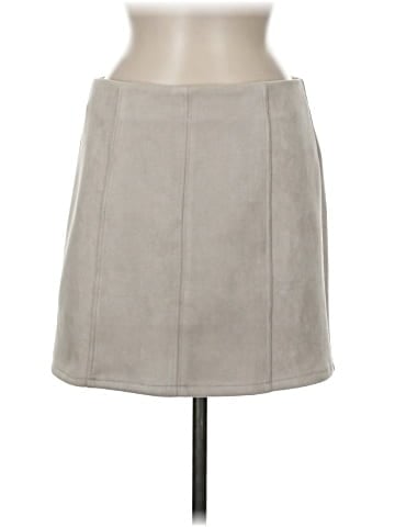 Fray Faux Leather Skirt (view 1)