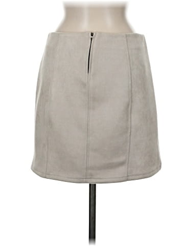 Fray Faux Leather Skirt (view 2)