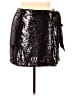WAYF 100% Polyester Metallic Black Faux Leather Skirt Size XL - photo 1