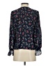 Ann Taylor LOFT 100% Polyester Floral Blue Long Sleeve Blouse Size XXS - photo 2