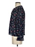 Ann Taylor LOFT 100% Polyester Floral Blue Long Sleeve Blouse Size XXS - photo 5