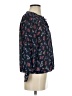 Ann Taylor LOFT 100% Polyester Floral Blue Long Sleeve Blouse Size XXS - photo 4