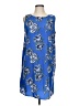 Halogen 100% Polyester Print Blue Casual Dress Size L - photo 1
