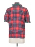 Unbranded 100% Polyester Plaid Red Short Sleeve Blouse Size S - photo 2