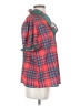 Unbranded 100% Polyester Plaid Red Short Sleeve Blouse Size S - photo 4