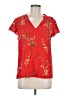 CeCe 100% Viscose Red Short Sleeve Blouse Size M - photo 1