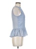 Zara Basic 100% Viscose Blue Sleeveless Blouse Size XS - photo 4