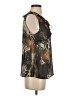 CAbi 100% Polyester Black Brown Sleeveless Blouse Size S - photo 4