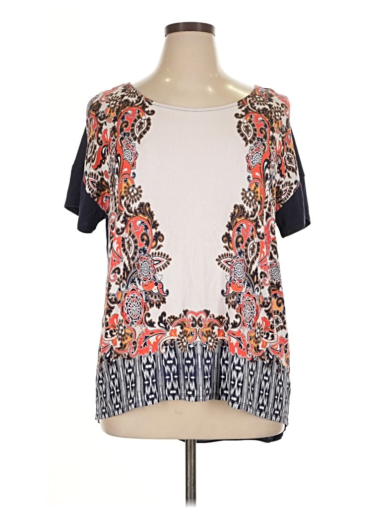 Pre-owned Dana Buchman Short Sleeve Blouse In Ivory