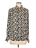 MNG Animal Print Ivory Long Sleeve Blouse Size M - photo 1