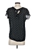 NY Invasion Polka Dots Black Short Sleeve Blouse Size M - photo 2