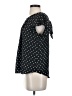 NY Invasion Polka Dots Black Short Sleeve Blouse Size M - photo 5