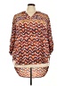 Cato 100% Polyester Chevron-herringbone Orange 3/4 Sleeve Blouse Size 26 - 28 - photo 1