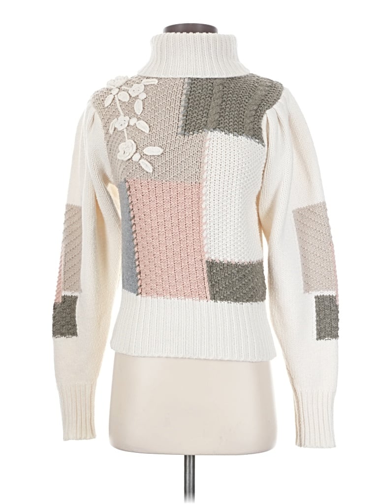 Pre-owned Loveshackfancy Pullover Sweater In White