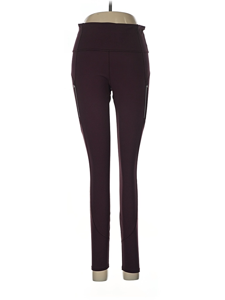 Pre-owned Athleta Active Pants In Burgundy