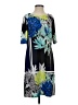 Eliza J Print Blue Casual Dress Size 4 - photo 1