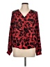 Thalia Sodi 100% Polyester Red Long Sleeve Blouse Size L - photo 1