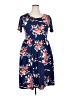 Unbranded Floral Blue Casual Dress Size XXL - photo 1