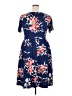 Unbranded Floral Blue Casual Dress Size XXL - photo 2