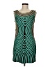 Obstinee 100% Polyester Graphic Teal Cocktail Dress Size 6 - photo 1