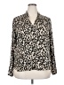 Halogen 100% Polyester Animal Print Ivory Long Sleeve Blouse Size XXL - photo 1