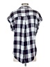 Jachs Girlfriend Plaid Blue Short Sleeve Blouse Size S - photo 2