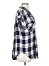 Jachs Girlfriend Plaid Blue Short Sleeve Blouse Size S - photo 4
