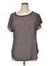 Espresso Chevron-herringbone Black Short Sleeve Top Size 1X - photo 1