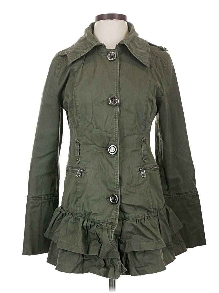 Pre-owned Miss Sixty Trenchcoat In Green
