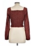 Shein 100% Polyester Burgundy Long Sleeve Blouse Size L - photo 2