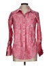 Foxcroft 100% Cotton Paisley Pink Long Sleeve Button-Down Shirt Size 8 - photo 1