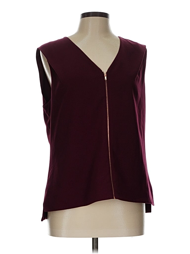 Pre-owned Ted Baker Sleeveless Blouse In Burgundy