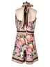 Judith March 100% Polyester Tropical Green Brown Romper Size S - photo 2