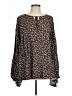 Easel 100% Rayon Brown Long Sleeve Blouse Size L - photo 1