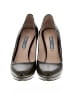 Prada 100% Leather Gray Black Patent Leather Pumps Size EU 37 1/2 - photo 2