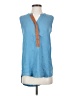 Sunday in Brooklyn 100% Polyurethane Blue Sleeveless Blouse Size XS - photo 1
