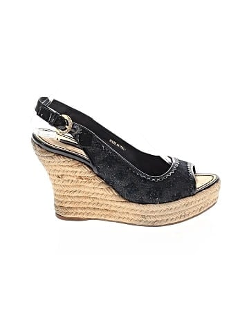 Louis Vuitton Denim Monogram Espadrille Wedges (view 1)