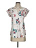 Express Outlet Floral Gray Short Sleeve Blouse Size XS - photo 1