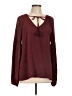Tart 100% Polyester Burgundy Long Sleeve Blouse Size L - photo 1