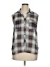Dots 100% Polyester Plaid Gray Sleeveless Blouse Size XL - photo 1