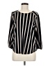 Adrianna Papell Stripes Black 3/4 Sleeve Blouse Size M - photo 1