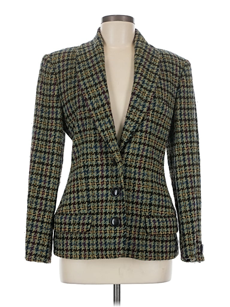 Pre-owned Genny Wool Blazer Jacket In Green