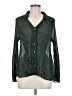 MNG 100% Polyester Animal Print Green Long Sleeve Blouse Size 6 - photo 1