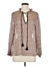 MNG 100% Polyester Brown Long Sleeve Blouse Size M - photo 1
