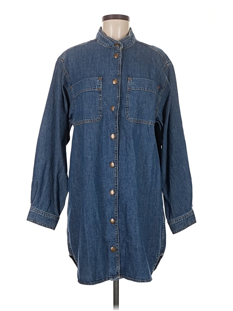 Pre-owned Frame 3/4 Sleeve Button Down Shirt In Blue