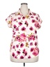 Assorted Brands Floral Pink Short Sleeve Blouse Size 2X - photo 1