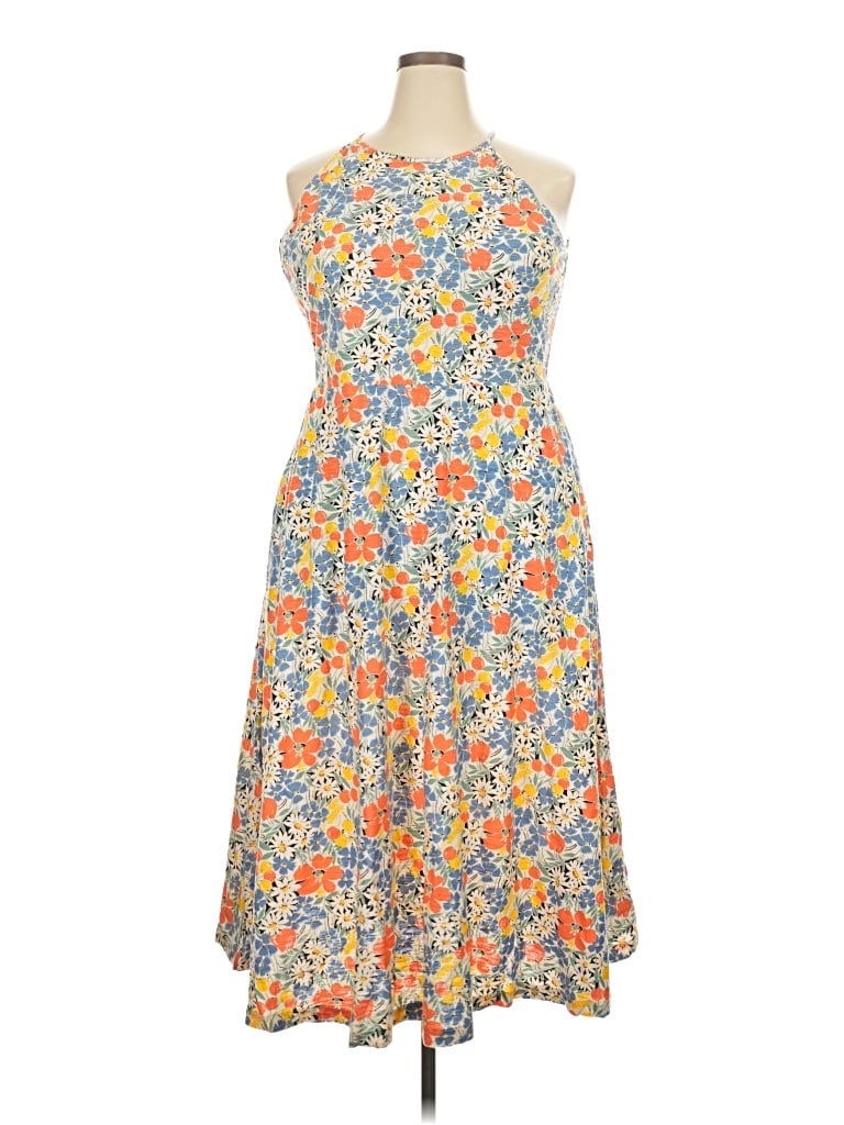 Chaps Casual Dress In Yellow